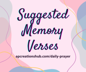 Suggested Memory Verses